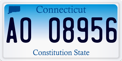 CT license plate AO08956