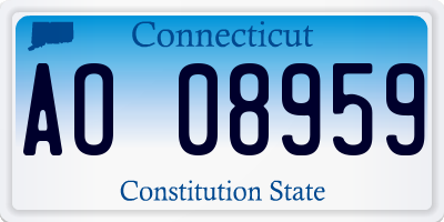 CT license plate AO08959