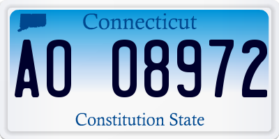 CT license plate AO08972