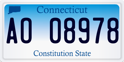 CT license plate AO08978