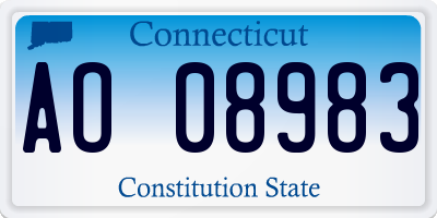 CT license plate AO08983