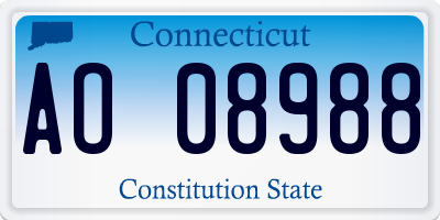 CT license plate AO08988