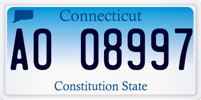 CT license plate AO08997