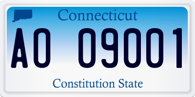 CT license plate AO09001