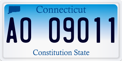 CT license plate AO09011