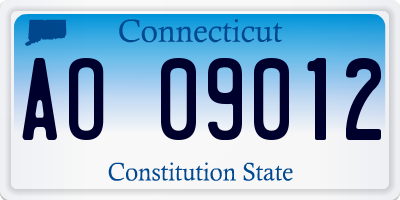 CT license plate AO09012