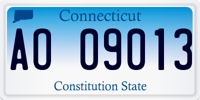 CT license plate AO09013