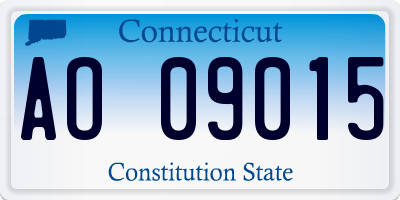 CT license plate AO09015