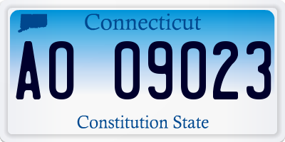 CT license plate AO09023