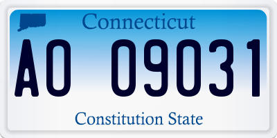 CT license plate AO09031