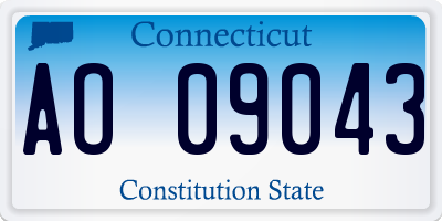 CT license plate AO09043