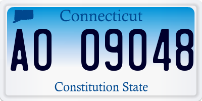 CT license plate AO09048