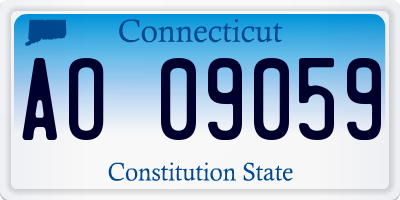 CT license plate AO09059