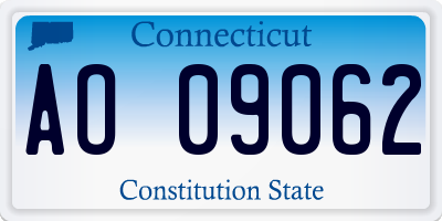 CT license plate AO09062