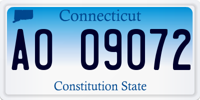 CT license plate AO09072