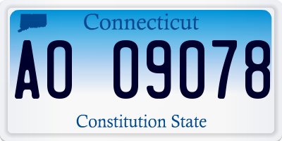 CT license plate AO09078