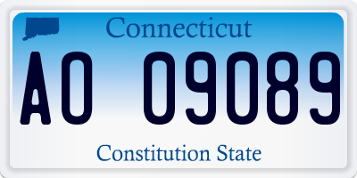 CT license plate AO09089