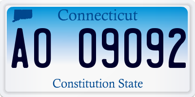 CT license plate AO09092