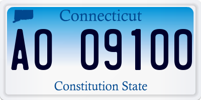 CT license plate AO09100