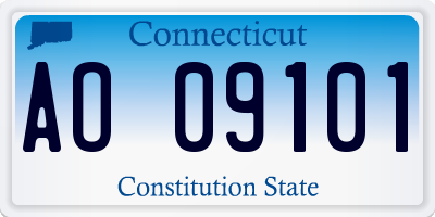 CT license plate AO09101