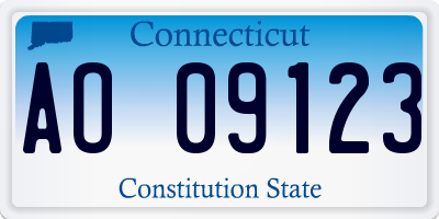 CT license plate AO09123