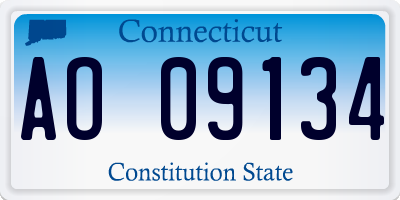CT license plate AO09134