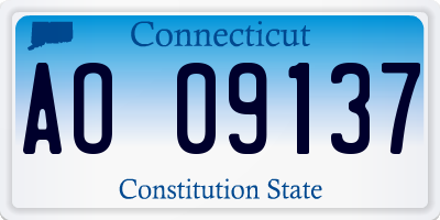 CT license plate AO09137