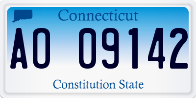 CT license plate AO09142