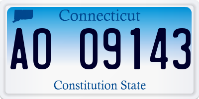 CT license plate AO09143