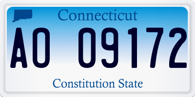 CT license plate AO09172