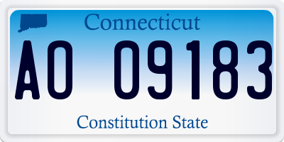 CT license plate AO09183