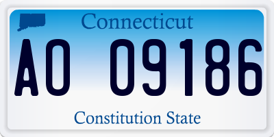 CT license plate AO09186