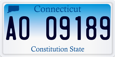 CT license plate AO09189