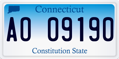 CT license plate AO09190