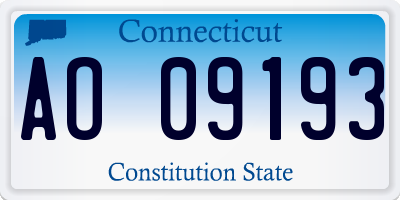 CT license plate AO09193