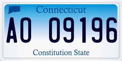 CT license plate AO09196