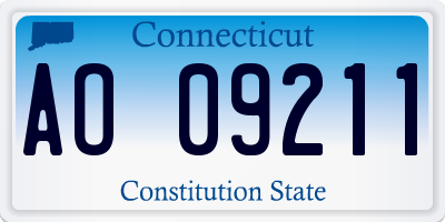 CT license plate AO09211