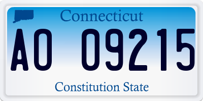 CT license plate AO09215