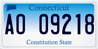 CT license plate AO09218