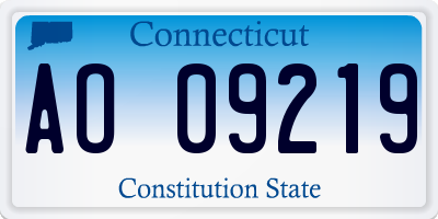 CT license plate AO09219