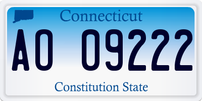 CT license plate AO09222