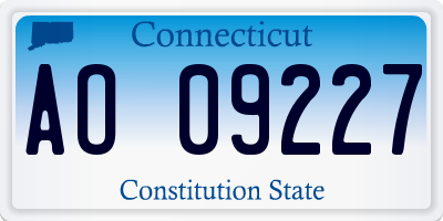 CT license plate AO09227