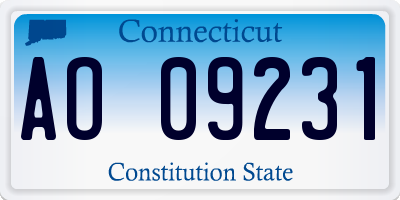 CT license plate AO09231