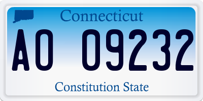 CT license plate AO09232