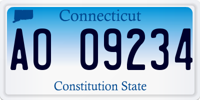 CT license plate AO09234