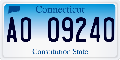 CT license plate AO09240
