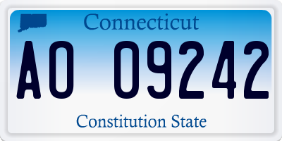 CT license plate AO09242