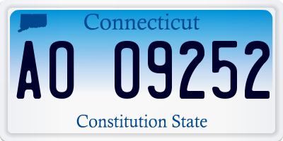 CT license plate AO09252