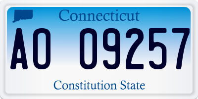 CT license plate AO09257