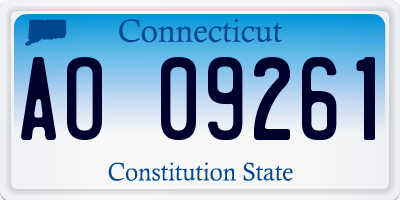 CT license plate AO09261